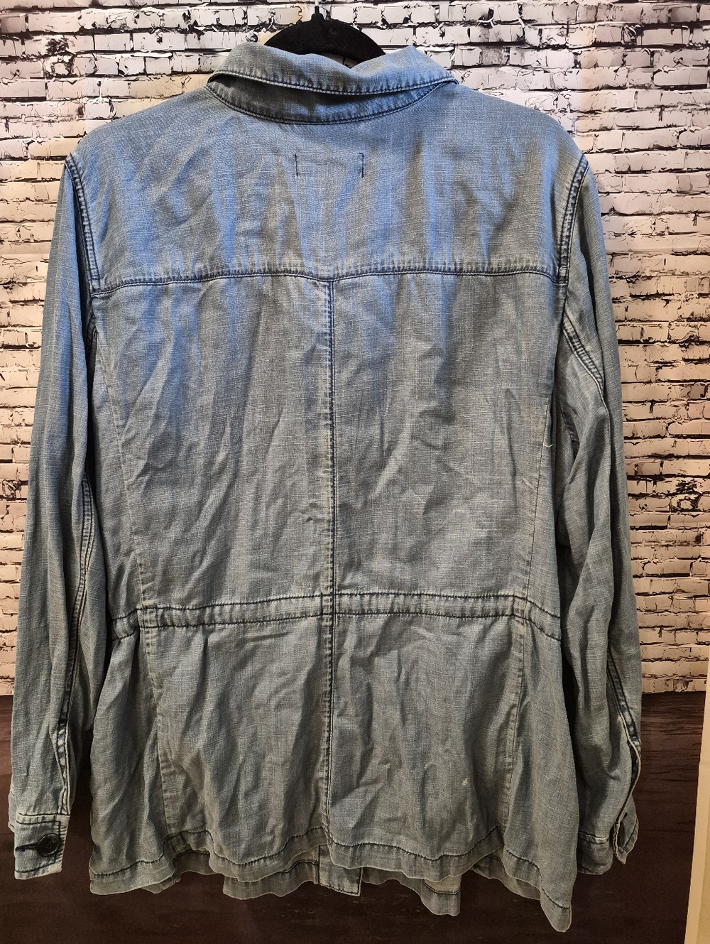 Talbots Light Blue Denim Safari Utility Jacket Size XL - Picture 7 of 7
